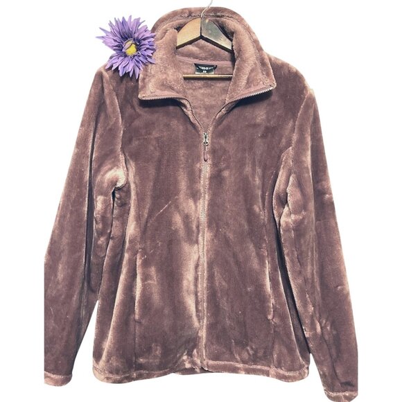 32° Heat Womens L Faux Fur Full-Zip Jacket Plush Long Sleeve Mauve - Picture 1 of 7